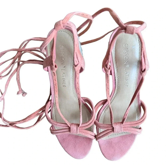 Gibson Latimer Coral Strappy Block Heel Leather Sandals womens size 8 - Picture 4 of 11